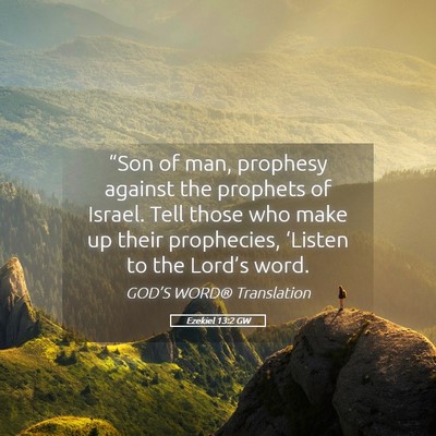 Picture 05 - Ezekiel 13:2 GW - “Son of man, prophesy against the prophets of - Bible Verse Picture