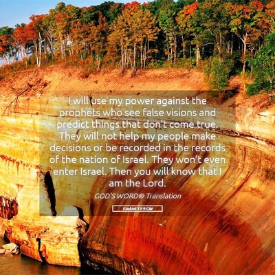 Picture 05 - Ezekiel 13:9 GW - I will use my power against the prophets who see - Bible Verse Picture