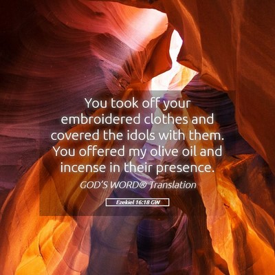 Picture 05 - Ezekiel 16:18 GW - You took off your embroidered clothes and covered - Bible Verse Picture