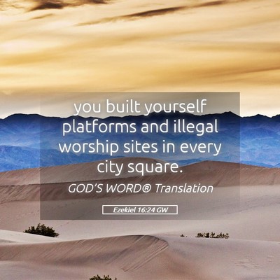 Picture 05 - Ezekiel 16:24 GW - you built yourself platforms and illegal worship - Bible Verse Picture