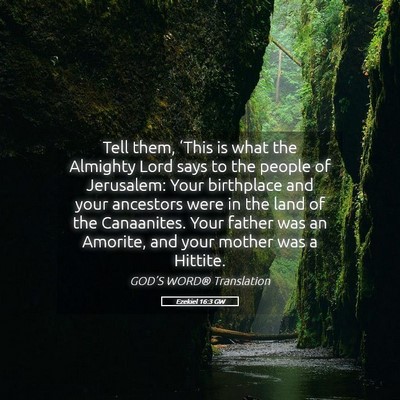 Picture 05 - Ezekiel 16:3 GW - Tell them, ‘This is what the Almighty Lord says - Bible Verse Picture