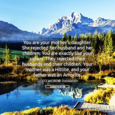 Picture 05 - Ezekiel 16:45 GW - You are your mother’s daughter. She rejected - Bible Verse Picture