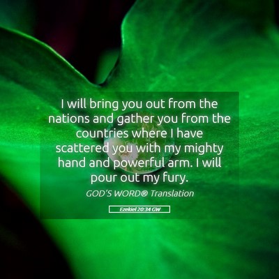 Picture 05 - Ezekiel 20:34 GW - I will bring you out from the nations and gather - Bible Verse Picture