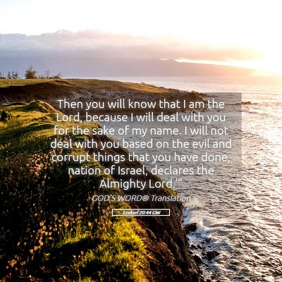 Picture 05 - Ezekiel 20:44 GW - Then you will know that I am the Lord, because I - Bible Verse Picture