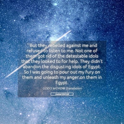 Picture 05 - Ezekiel 20:8 GW - “‘But they rebelled against me and refused to - Bible Verse Picture