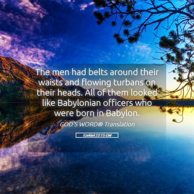 Picture 05 - Ezekiel 23:15 GW - The men had belts around their waists and flowing - Bible Verse Picture