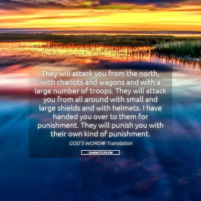 Picture 05 - Ezekiel 23:24 GW - They will attack you from the north, with - Bible Verse Picture