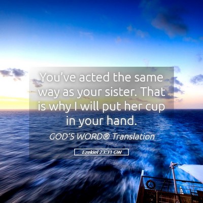 Picture 05 - Ezekiel 23:31 GW - You’ve acted the same way as your sister. That - Bible Verse Picture