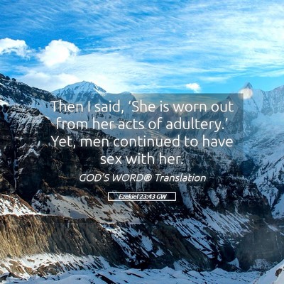 Picture 05 - Ezekiel 23:43 GW - Then I said, ‘She is worn out from her acts of - Bible Verse Picture