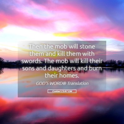 Picture 05 - Ezekiel 23:47 GW - Then the mob will stone them and kill them with - Bible Verse Picture