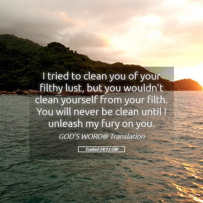 Picture 05 - Ezekiel 24:13 GW - I tried to clean you of your filthy lust, but you - Bible Verse Picture