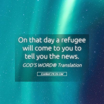 Picture 05 - Ezekiel 24:26 GW - On that day a refugee will come to you to tell - Bible Verse Picture