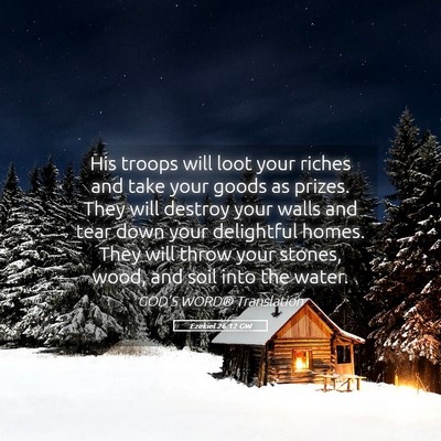 Picture 05 - Ezekiel 26:12 GW - His troops will loot your riches and take your - Bible Verse Picture