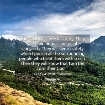 Picture 05 - Ezekiel 28:26 GW - They will live there in safety. They will build - Bible Verse Picture