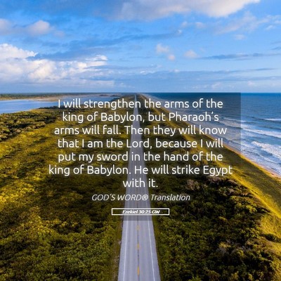 Picture 05 - Ezekiel 30:25 GW - I will strengthen the arms of the king of - Bible Verse Picture