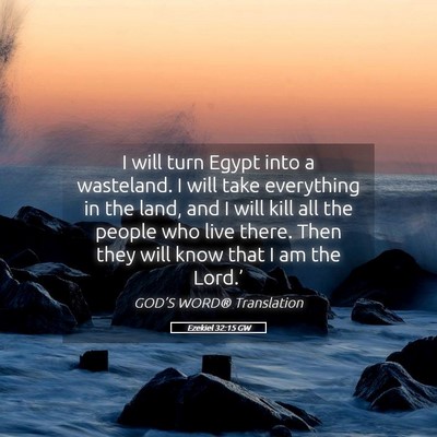 Picture 05 - Ezekiel 32:15 GW - I will turn Egypt into a wasteland. I will take - Bible Verse Picture