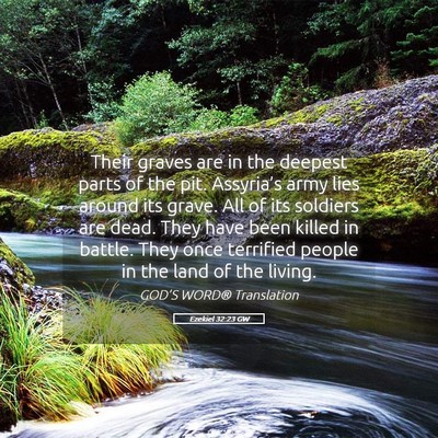 Picture 05 - Ezekiel 32:23 GW - Their graves are in the deepest parts of the pit. - Bible Verse Picture