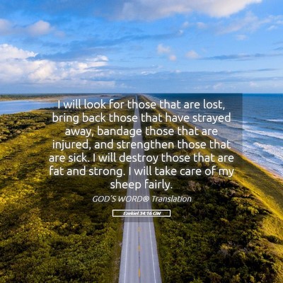 Picture 05 - Ezekiel 34:16 GW - I will look for those that are lost, bring back - Bible Verse Picture