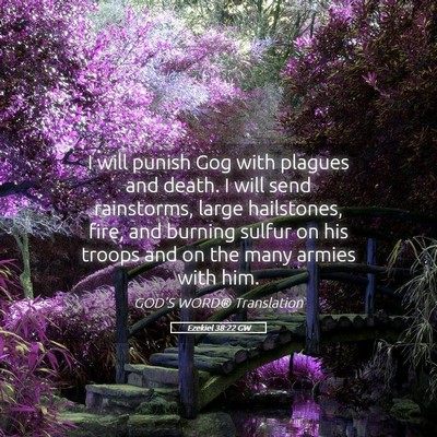 Picture 05 - Ezekiel 38:22 GW - I will punish Gog with plagues and death. I will - Bible Verse Picture