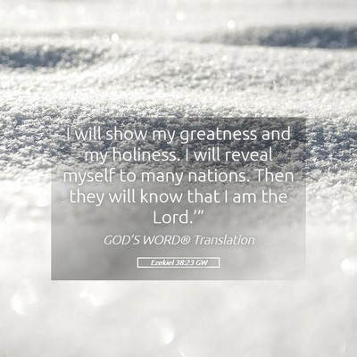 Picture 05 - Ezekiel 38:23 GW - I will show my greatness and my holiness. I will - Bible Verse Picture