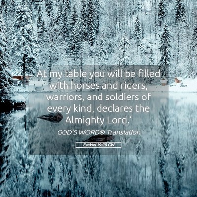 Picture 05 - Ezekiel 39:20 GW - At my table you will be filled with horses and - Bible Verse Picture