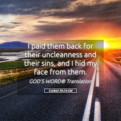 Picture 05 - Ezekiel 39:24 GW - I paid them back for their uncleanness and their - Bible Verse Picture