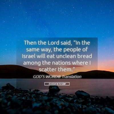 Picture 05 - Ezekiel 4:13 GW - Then the Lord said, “In the same way, the - Bible Verse Picture