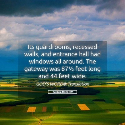 Picture 05 - Ezekiel 40:36 GW - Its guardrooms, recessed walls, and entrance hall - Bible Verse Picture