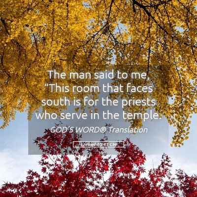 Picture 05 - Ezekiel 40:45 GW - The man said to me, “This room that faces south - Bible Verse Picture