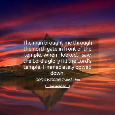 Picture 05 - Ezekiel 44:4 GW - The man brought me through the north gate in - Bible Verse Picture