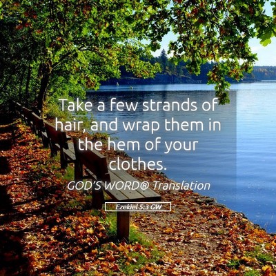 Picture 05 - Ezekiel 5:3 GW - Take a few strands of hair, and wrap them in the - Bible Verse Picture