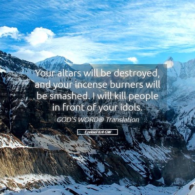 Picture 05 - Ezekiel 6:4 GW - Your altars will be destroyed, and your incense - Bible Verse Picture