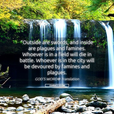 Picture 05 - Ezekiel 7:15 GW - “Outside are swords, and inside are plagues and - Bible Verse Picture