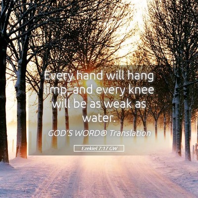 Picture 05 - Ezekiel 7:17 GW - Every hand will hang limp, and every knee will be - Bible Verse Picture