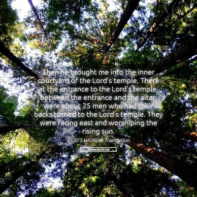 Picture 05 - Ezekiel 8:16 GW - Then he brought me into the inner courtyard of - Bible Verse Picture