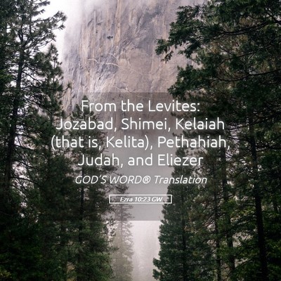 Picture 05 - Ezra 10:23 GW - From the Levites: Jozabad, Shimei, Kelaiah (that - Bible Verse Picture