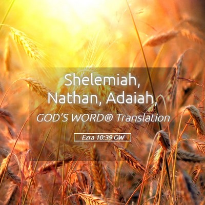 Picture 05 - Ezra 10:39 GW - Shelemiah, Nathan, - Bible Verse Picture