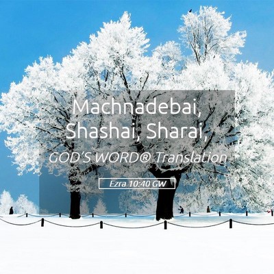 Picture 05 - Ezra 10:40 GW - Machnadebai, Shashai, - Bible Verse Picture