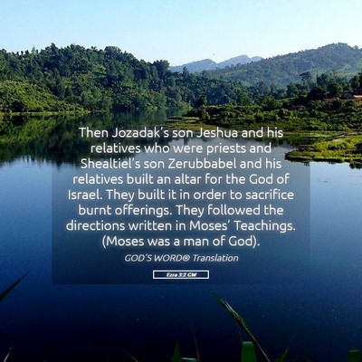 Picture 05 - Ezra 3:2 GW - Then Jozadak’s son Jeshua and his relatives who - Bible Verse Picture