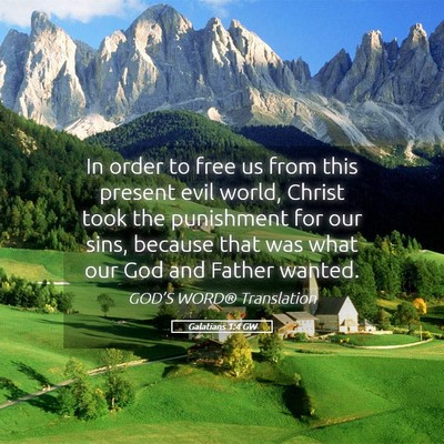 Picture 05 - Galatians 1:4 GW - In order to free us from this present evil world, - Bible Verse Picture