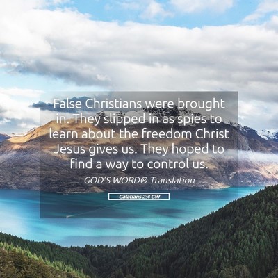 Picture 05 - Galatians 2:4 GW - False Christians were brought in. They slipped in - Bible Verse Picture