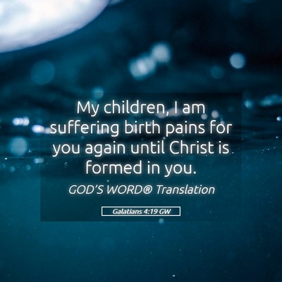 Picture 05 - Galatians 4:19 GW - My children, I am suffering birth pains for you - Bible Verse Picture