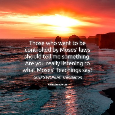 Picture 05 - Galatians 4:21 GW - Those who want to be controlled by Moses’ laws - Bible Verse Picture