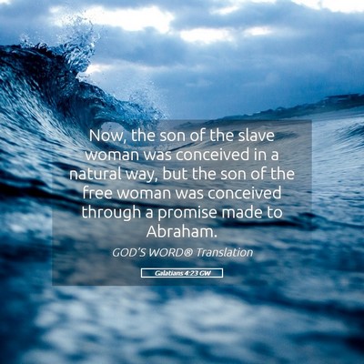 Picture 05 - Galatians 4:23 GW - Now, the son of the slave woman was conceived in - Bible Verse Picture