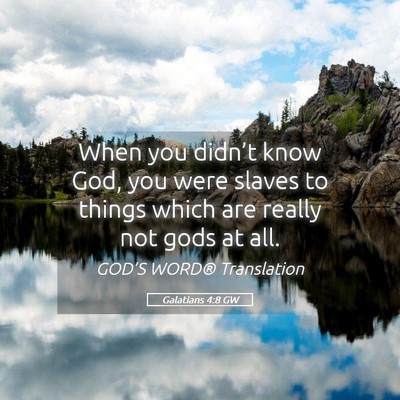Picture 05 - Galatians 4:8 GW - When you didn’t know God, you were slaves to - Bible Verse Picture