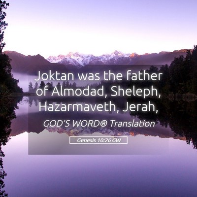 Picture 05 - Genesis 10:26 GW - Joktan was the father of Almodad, Sheleph, - Bible Verse Picture