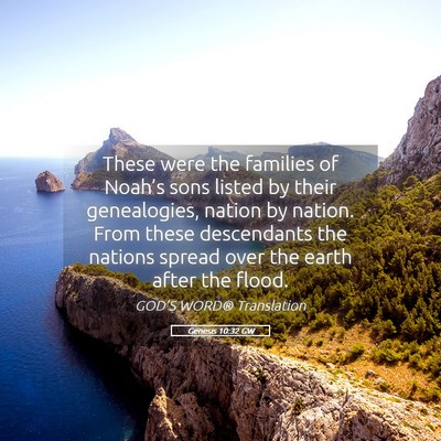 Picture 05 - Genesis 10:32 GW - These were the families of Noah’s sons listed - Bible Verse Picture