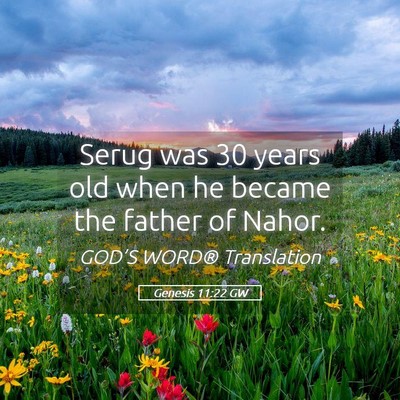 Picture 05 - Genesis 11:22 GW - Serug was 30 years old when he became the father - Bible Verse Picture