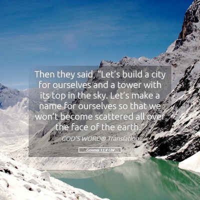 Picture 05 - Genesis 11:4 GW - Then they said, “Let’s build a city for - Bible Verse Picture