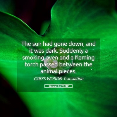 Picture 05 - Genesis 15:17 GW - The sun had gone down, and it was dark. Suddenly - Bible Verse Picture